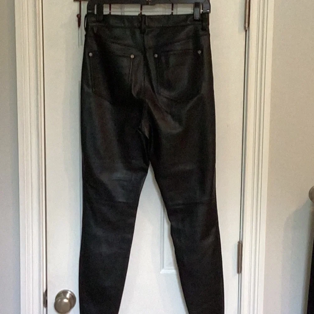 Free People Black Faux Leather High Waisted Skinny Jeans